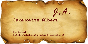 Jakabovits Albert névjegykártya